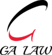 GA LAW logo in red and black with transparent background